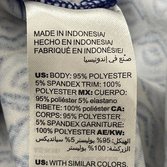 Chico's Size 3 XL 16 Top Geo Print Colorblock Trim Boat Neck Stretch - Picture 7 of 8